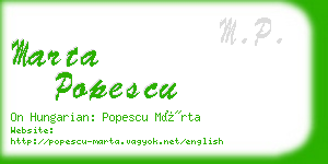 marta popescu business card